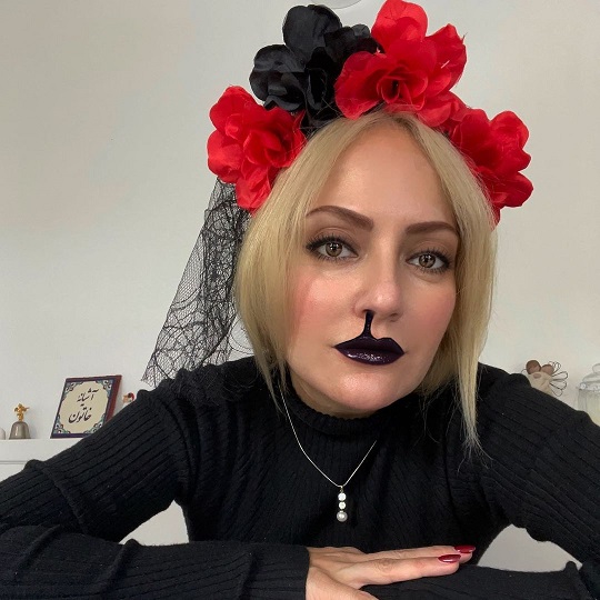 گریم خون آلود مهناز افشار برای هالووین + عکس گریم خون آلود مهناز افشار برای هالووین + عکس