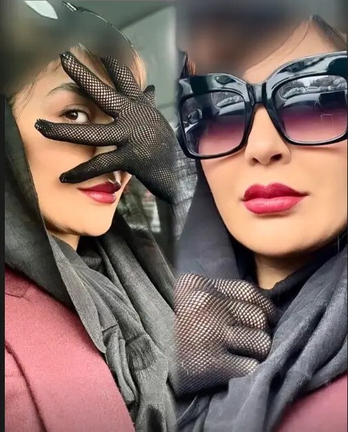 جنجال مریم معصومی با دستکش توری و رژ لب قرمز/عکس جنجال مریم معصومی با دستکش توری و رژ لب قرمز/عکس