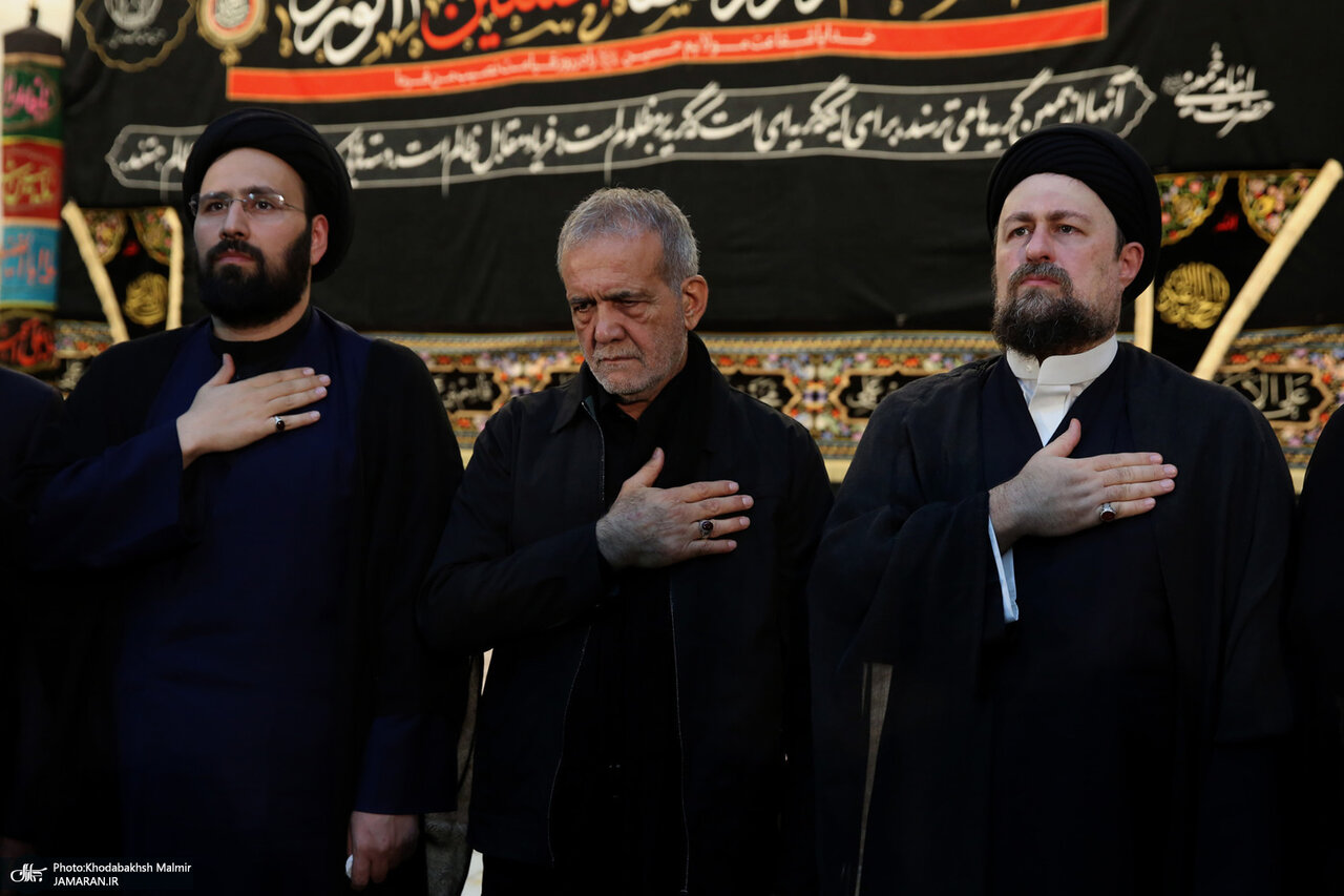 گریههای پزشکیان و سید حسن خمینی در شب عاشورا